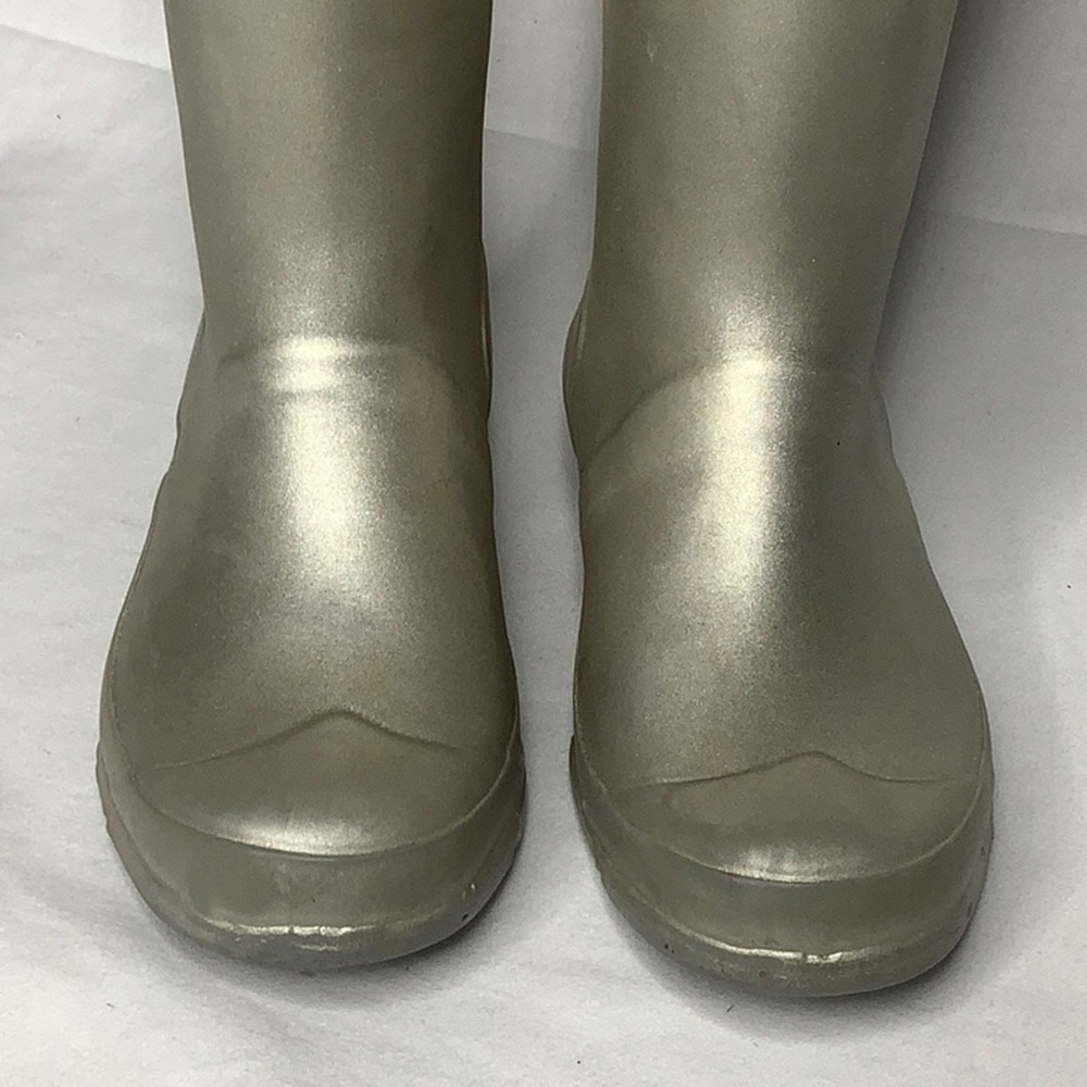 Hunter Kids Original Silver Metallic Rain Boots Size 13 - Picture 3 of 14